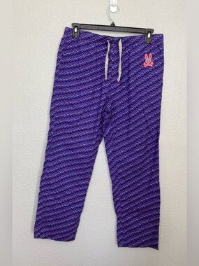 Psycho Bunny | Multicolor Zig-Zag/Chevron Print Lounge Pajamas | Size Large